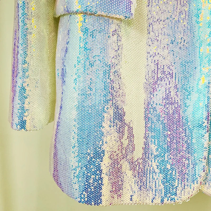 Blazer Shorts Suits Two Piece Sets Sequins n Fashion Personality BLING Shiny Bright Party Suit Women 250823