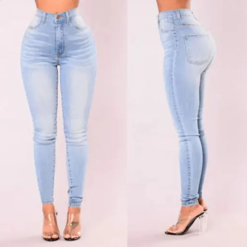 Sexy Jeans Women Denim Skinny Pants High Waist Stretch Lady Push Up Leggings Slim Pockets Button Pencil Z260313