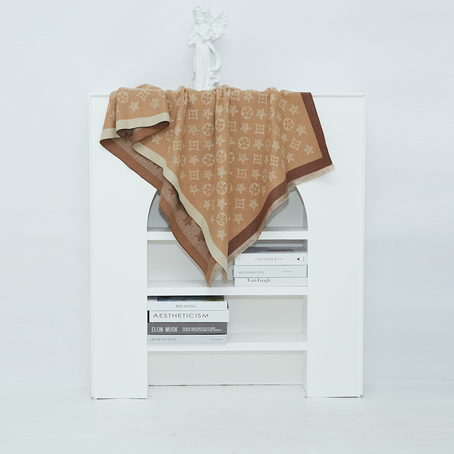 Designer winter premium versatile Lucky grass double-sided faux cashmering scarf