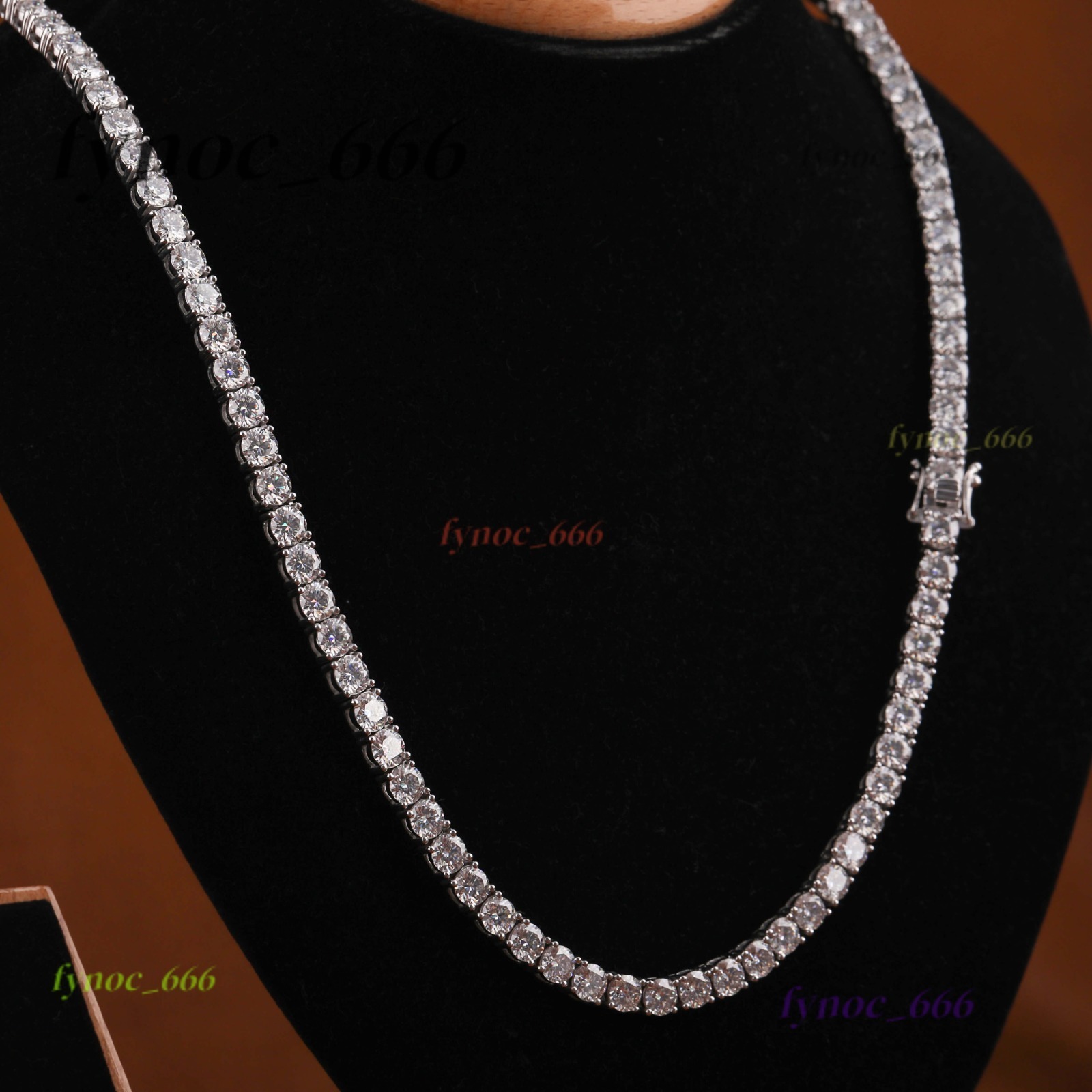 925 Sterling Silver Body Jewelry Necklace with Round Moissanite Diamonds Brilliant for Engagements and Anniversaries