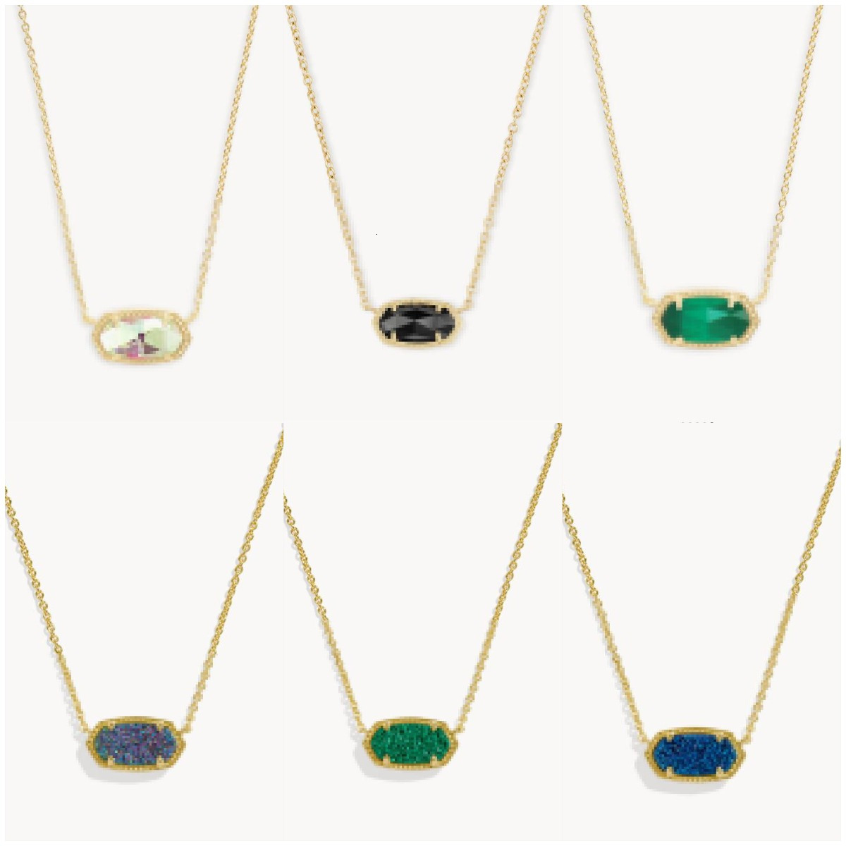 Designer Kendrick Scott Necklace Luxury Jewelry Necklace for Woman Brass Electroplated 14k Gold Exquisite Minimalist Oval Necklace Collarbone Chain Pendant