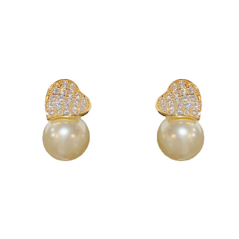 Earrings Gold Brass Copper Stamp Letter Earring Fashion Crystal Rhinestone Pearl Bowknot Womens Elegance Wedding Party Jewelry Accessories