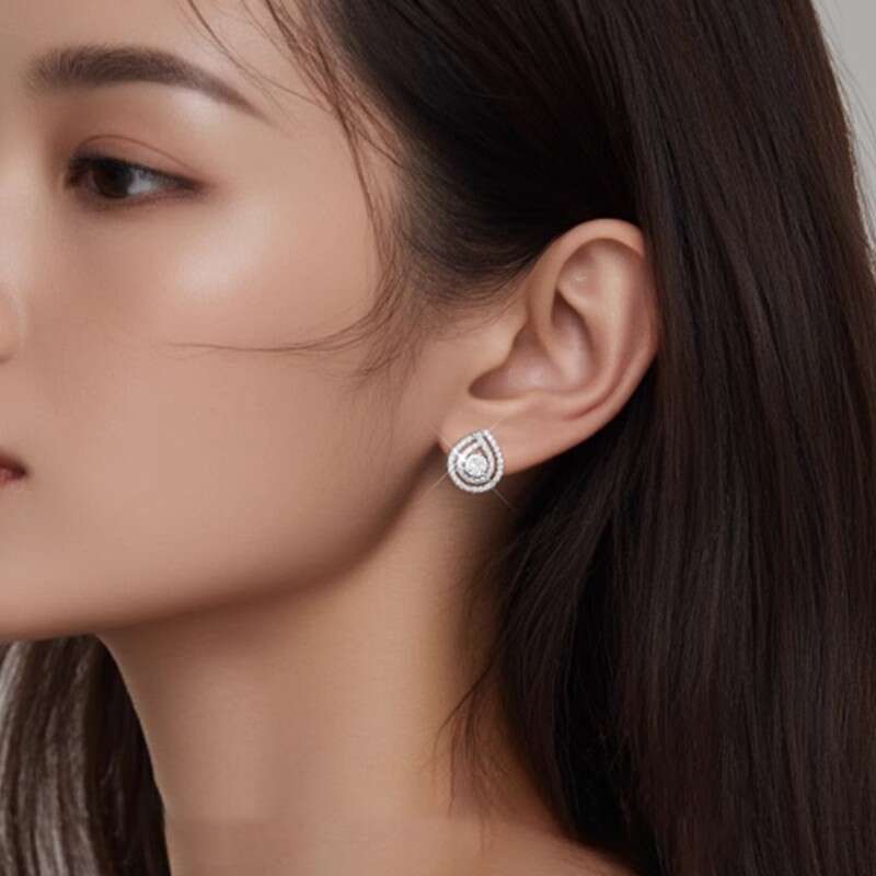 Pear-shaped earrings light luxury Classic luxury jewelry Vintage Design Pear Shaped Sier Moissanite Stud Earrings for Women Trendy Anniversary Gift