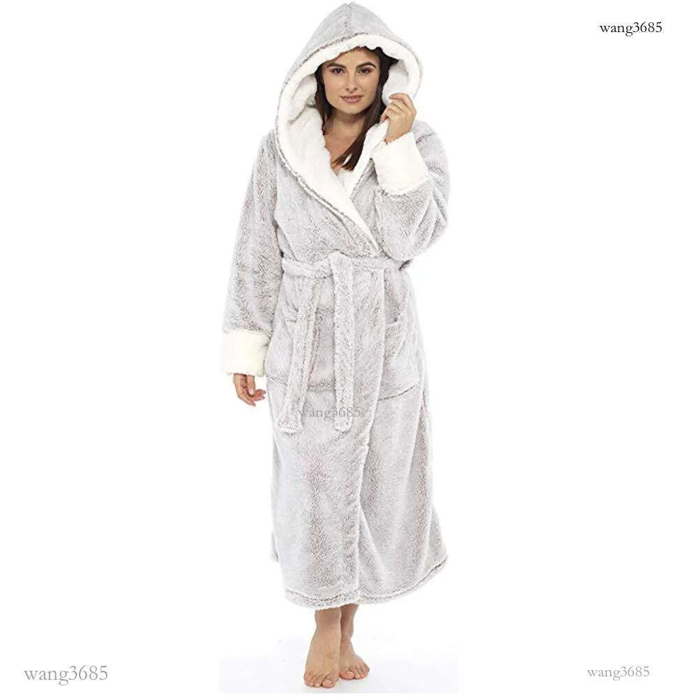 Hooded Women Bathrobe Winter Thick Warm Flannel Bath Robe Plus Size 5XL Couples Night Dressing Gown Double-layer Men Nightgown