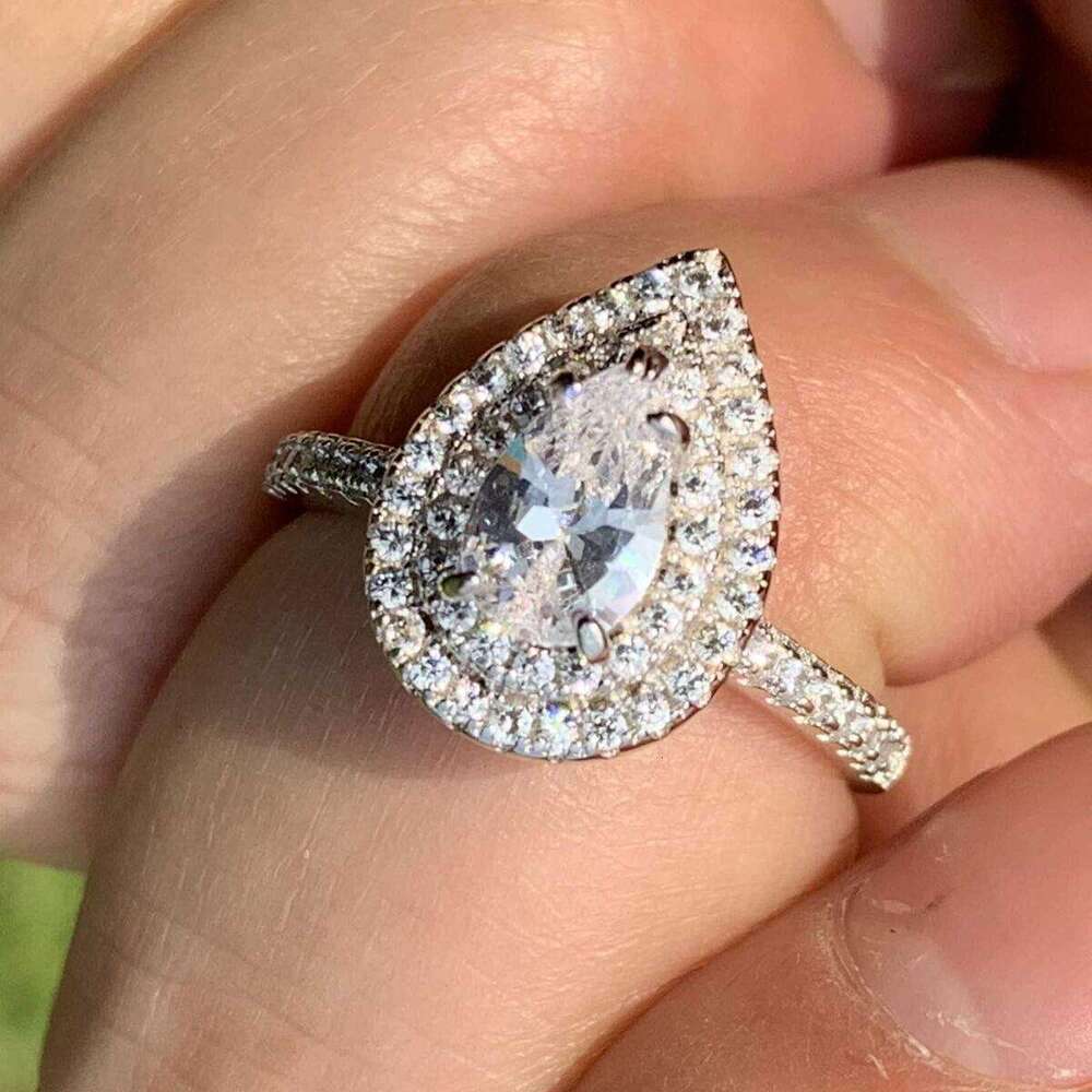 S925 silver luxury retro vintage band rings jewelry classic love heart designer ring for women 18k rose gold round stone shine crystal zircon diamond