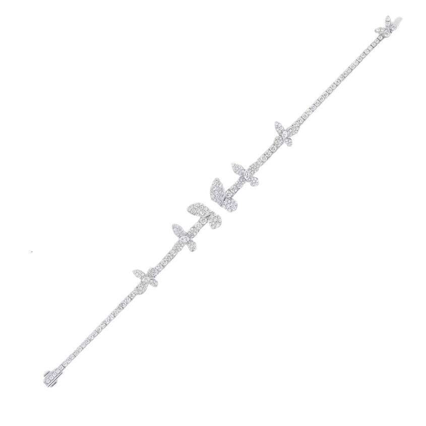 wedding Bracelets Luxury Jewelry 18K White Rose Gold Fill Pave White Sapphire CZ Diamond Party Gemstones Women Open Adjustable Bangle