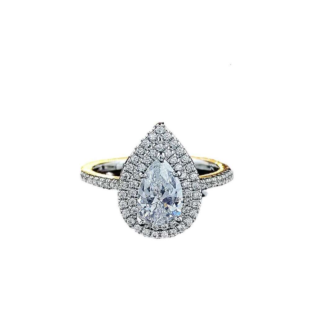 S925 silver luxury retro vintage band rings jewelry classic love heart designer ring for women 18k rose gold round stone shine crystal zircon diamond