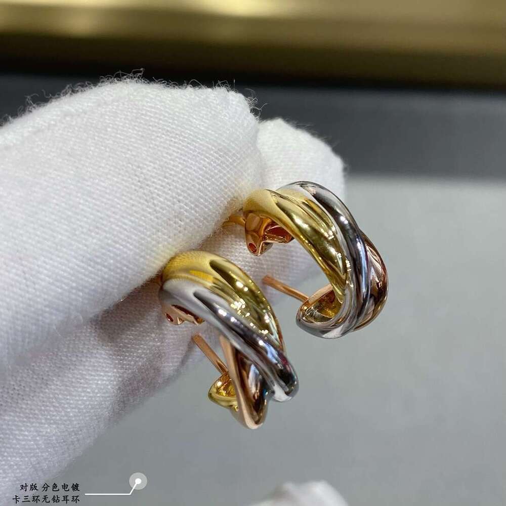 Three-ring and three-color stud earrings women earrings Style Extravagant studs Classic simple earring elagant women stud earrings Fashion Jewelry