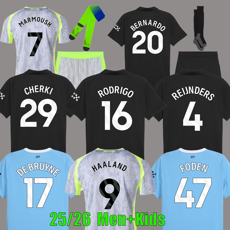 MARMOUSH NICO HAALAND 24 25 26 SOCCER JERSEYS GREALISH DE BRUYNE FODEN SAVINHO MAN 2024 2025 2026 RODRIGO GVARDIOL CITY jersey football kit shirts men kids set