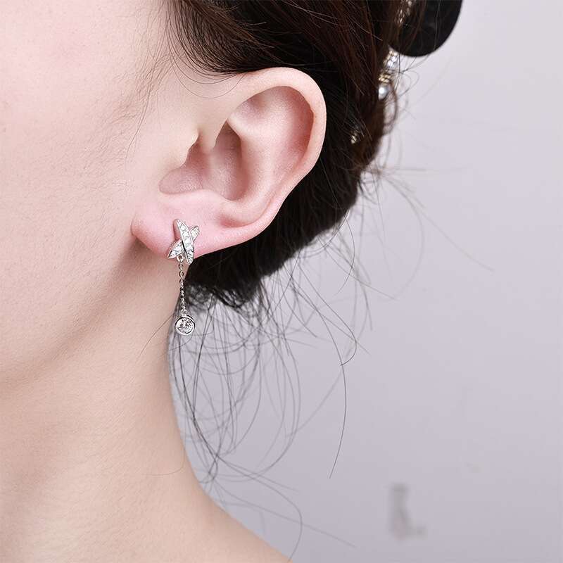 luxury jewelry earings Shiny Full Sterling Rose Flower Moissanite Light High end Feel Stud Earrings