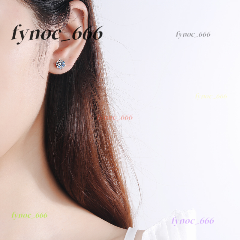 Wholesale Luxury Fine 925 Sterling Silver Jewelry Classic Stud Earrings Lab Grown Diamonds 1CT6CT Moissanite Earrings for Women