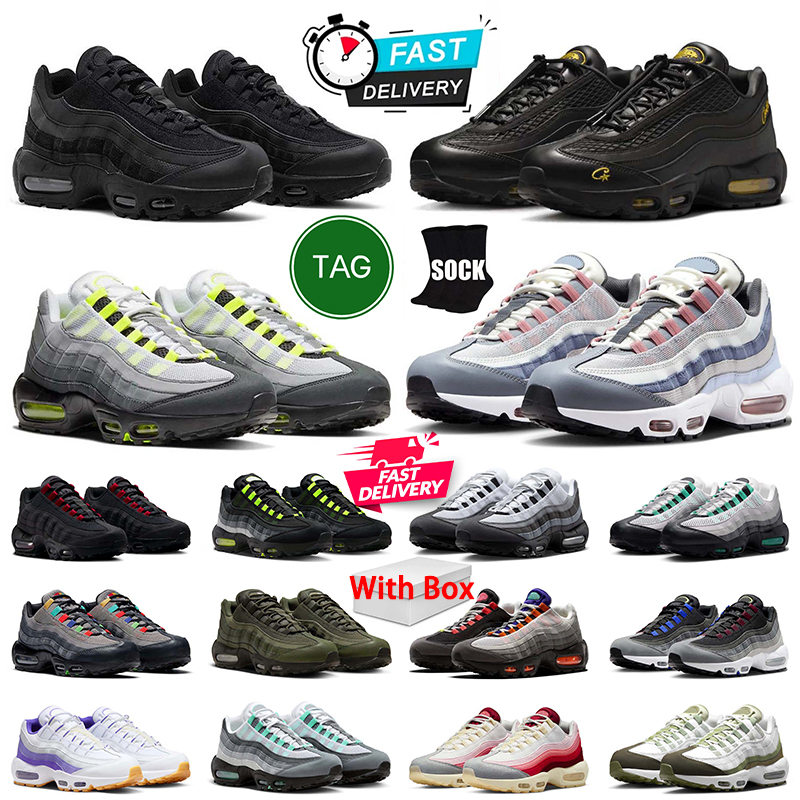 Mens 95 95s Neon designer Running Shoes Classic Triple Black White Yellow Cool Grey Olive Midnight Navy Men Trainers Sports Sneakers