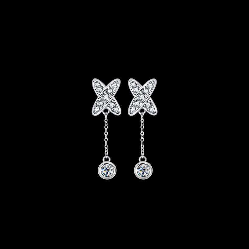 luxury jewelry earings Shiny Full Sterling Rose Flower Moissanite Light High end Feel Stud Earrings