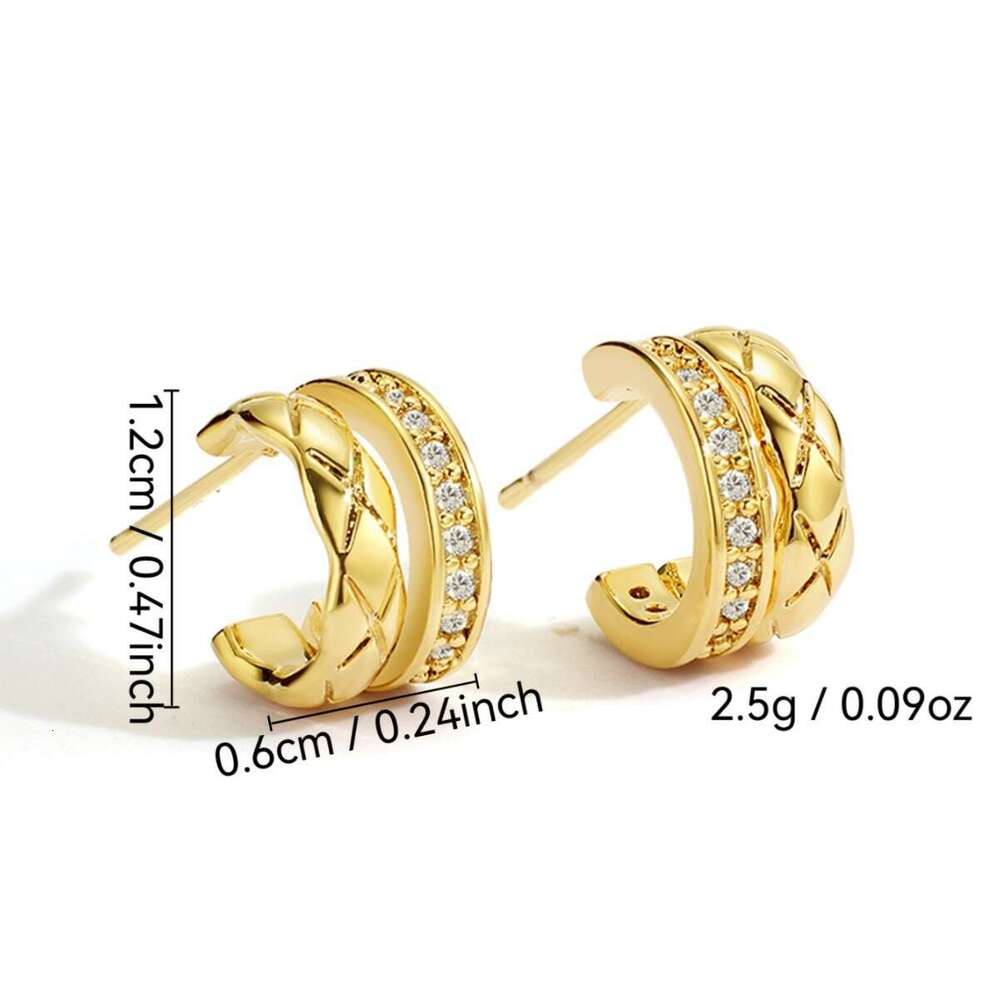 Earrings Women 925 Sterling Silver Hoop Stud Fashion Gold Color Women Party Weddings Jewelry