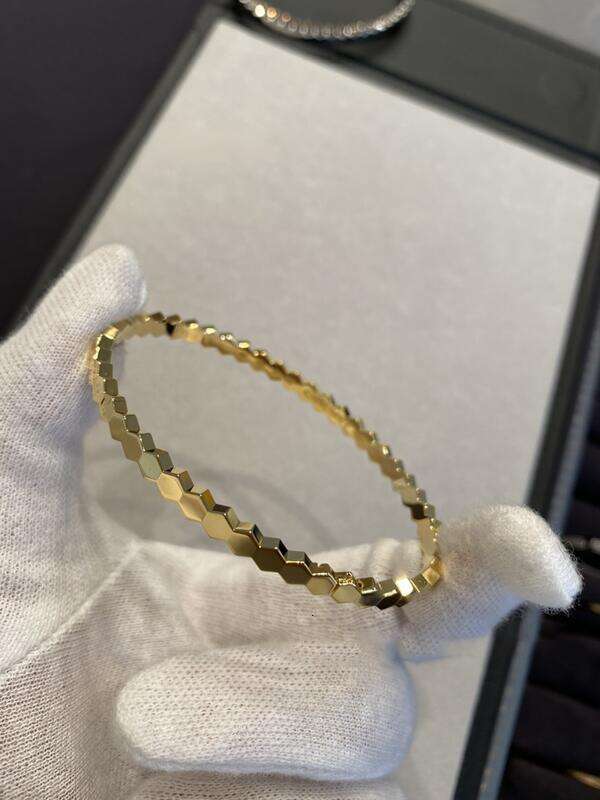luxury jewelry Gold Plated Honeycomb bangle Brand Geometric Bracelets High Classic bracelet For ladies Birthday