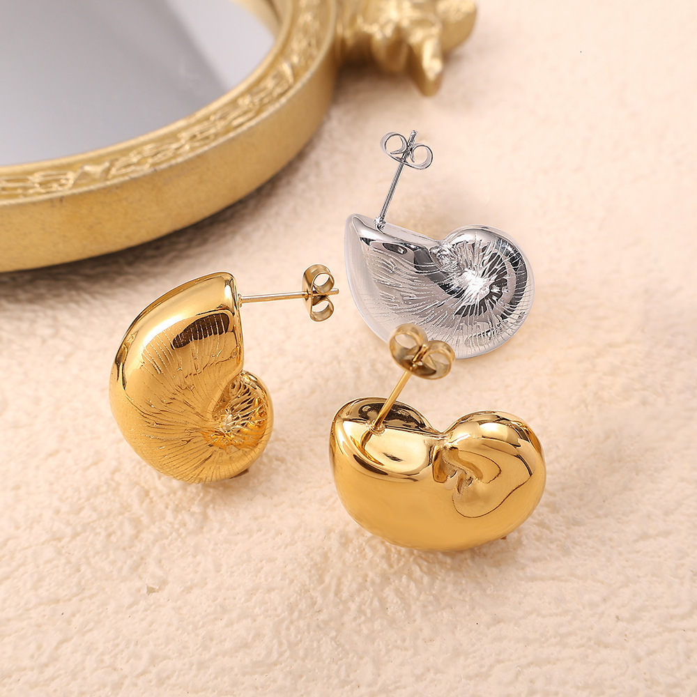 18K Gold Plated Stainless Steel Earrings - New Designer Water Drop Studs, Light Luxury Jewelry H260129
