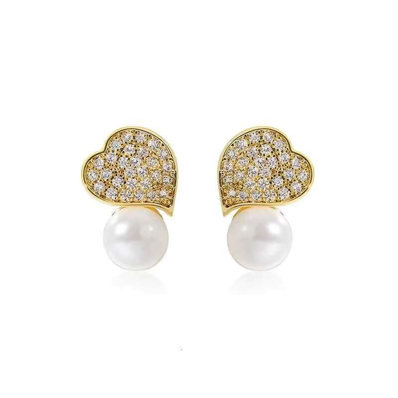 Earrings Gold Brass Copper Stamp Letter Earring Fashion Crystal Rhinestone Pearl Bowknot Womens Elegance Wedding Party Jewelry Accessories