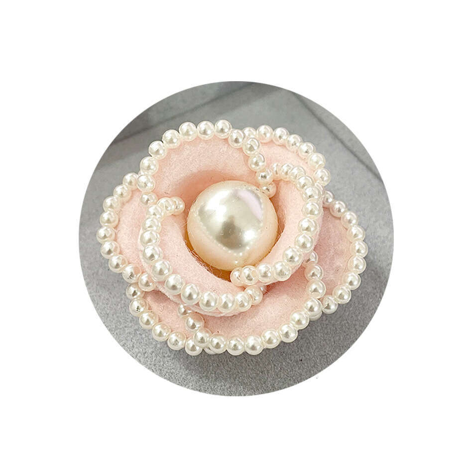 Elegant Party Jewelry luxury jewelry Silver Tone Rhinestone Encrusted Camellia Flower Brooch With Pearl Center And Accents Gift For Her High Quality J