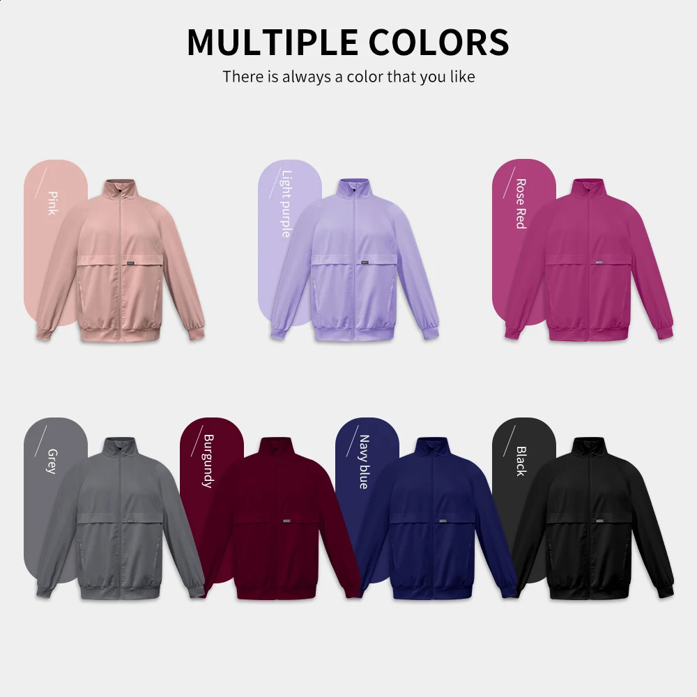 Scrub Jackets Warm Up for Women Zip Front Long Sleeved Jacket Doctor Nursing Outerwear Workwear Tops 250823