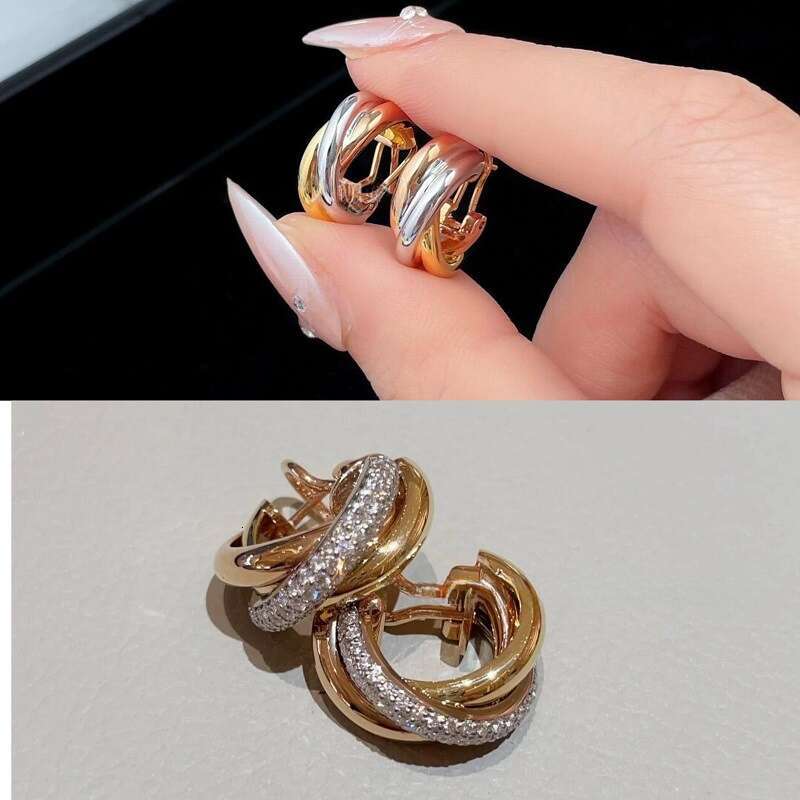 Classic style small letter stud earrings brass girls wedding party daily outfit jewelry women stylish exquisite earrings