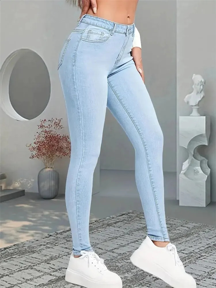 Women Stretch Skinny Jeans Lady Slim Fit Pencil Leggings Straight Leg Denim Pants Blue Gray Black Sexy Long Trousers Z260313