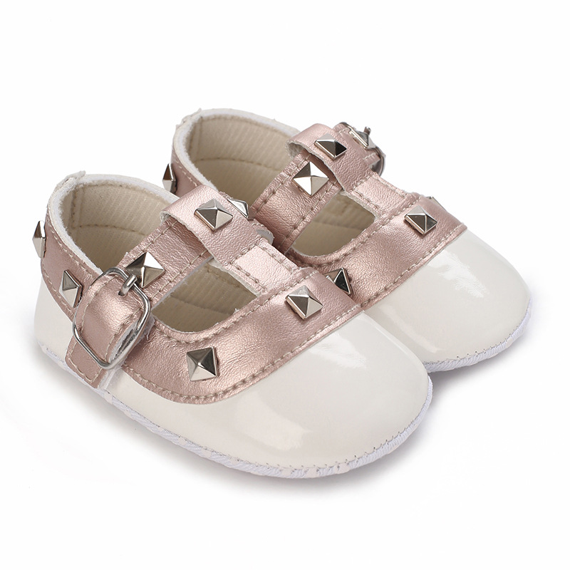 New Baby Girls Rivets princess shoes Cute infant mary jane first walkers 2 colors 3 sizes 0-18Months