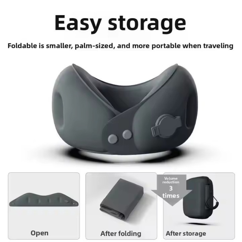Inflatable U-shaped pillow Portable neck pillow Neck pillow Can store aircraft travel Sleeping U-shaped pillow Neck support Neck cover