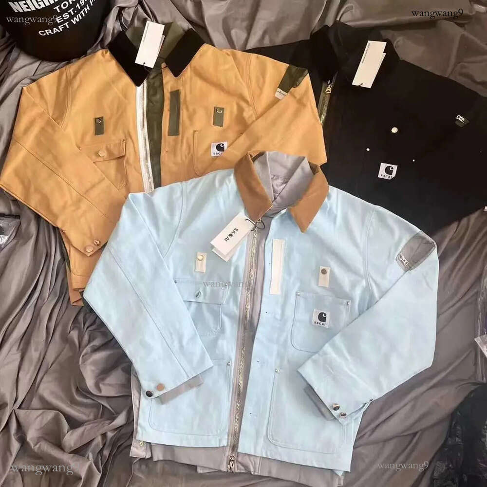 Men's Jackets SACAI Brand Mens Loose Flight Jacket Womens Aviation Jacket White Label Destruction Series Jacket Four Seasons J241123