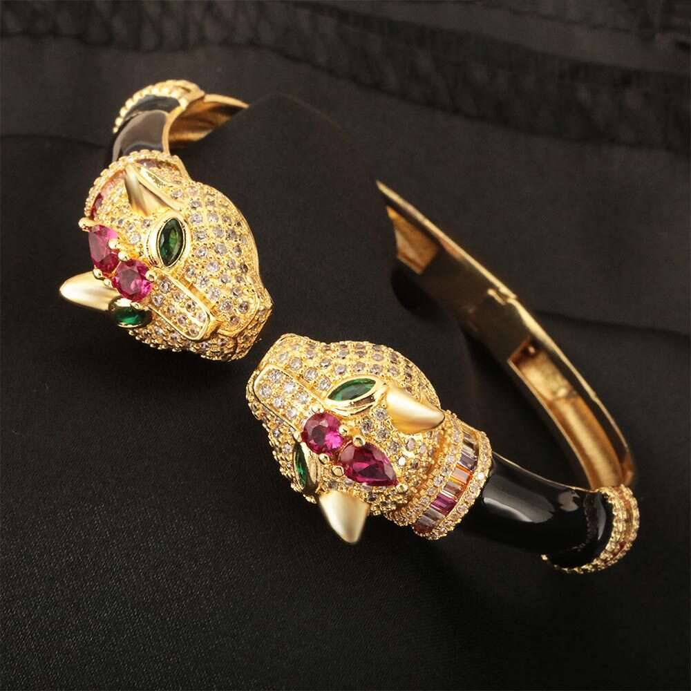 High Quality Bangle gold inlaid stone drill bracelets fashion Vintage Cable Bracelet Jewelry Pearl Women Men Cuff Bangle Size