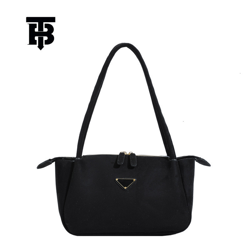 TB BHULAMTE Free Shipping Designer Retro Deerskin Velvet Armpit Tote Luxury Bag Bag Large Capacity Spring Commuting Double Zipper Single Shoulder Wome