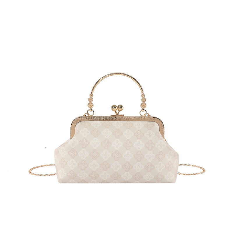 Luxury Brand Designer Bag Bags For Women, Niche Design, Exquisite Clutch, Handheld, Clip Bag, Crossbody, Vintage, Matching With Cheongsam, Gold Clasp 
