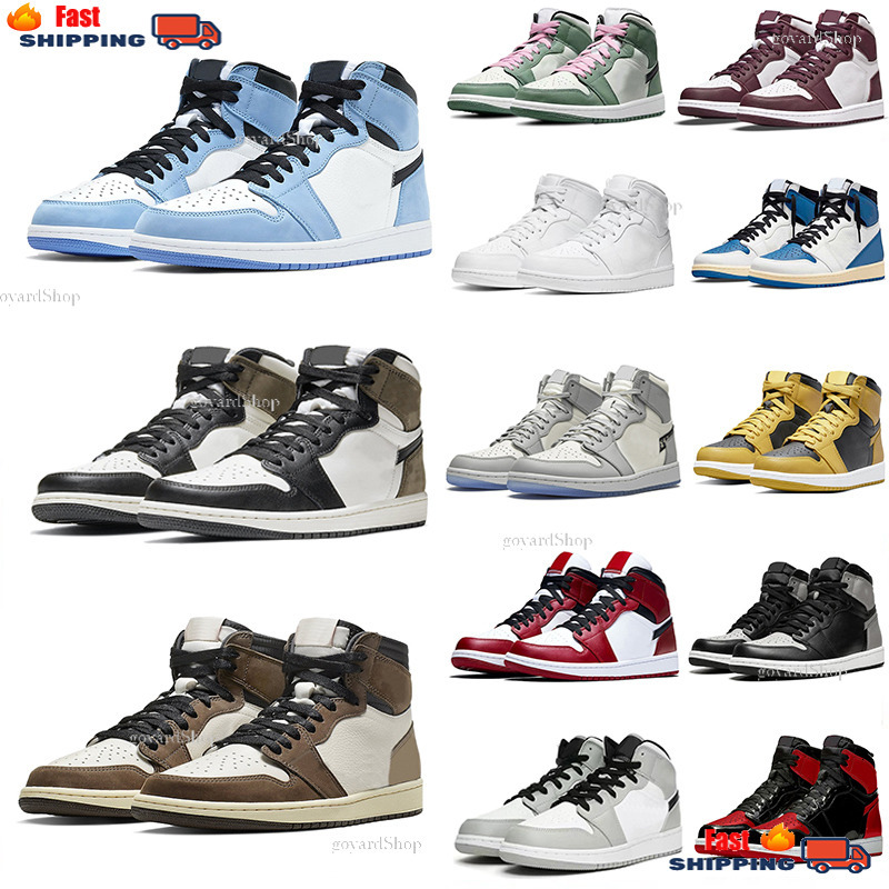 1S Basketball Shoes For Men Women 1 Sneakers Dark Mocha Black White University Blue Bred Patent Lucky Green Light Grey Outdoor Sports Mens Trainers Size 36-47 0B5c3