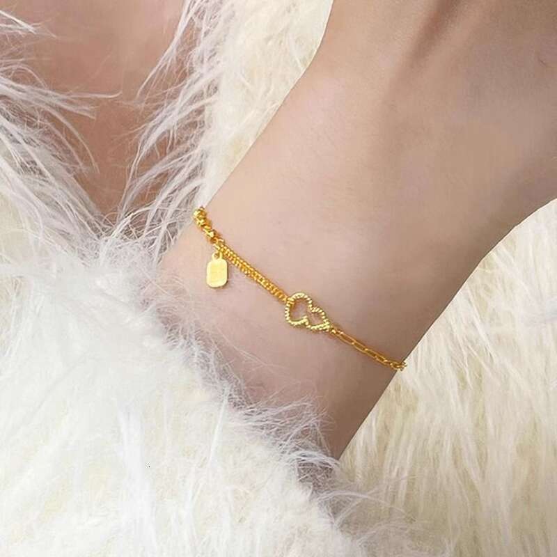 Simple and fashion trend Luxury Diamond Charm Bracelet Fashion Trendy Letter pendant Gold Jewelry Accessories Love Gift good