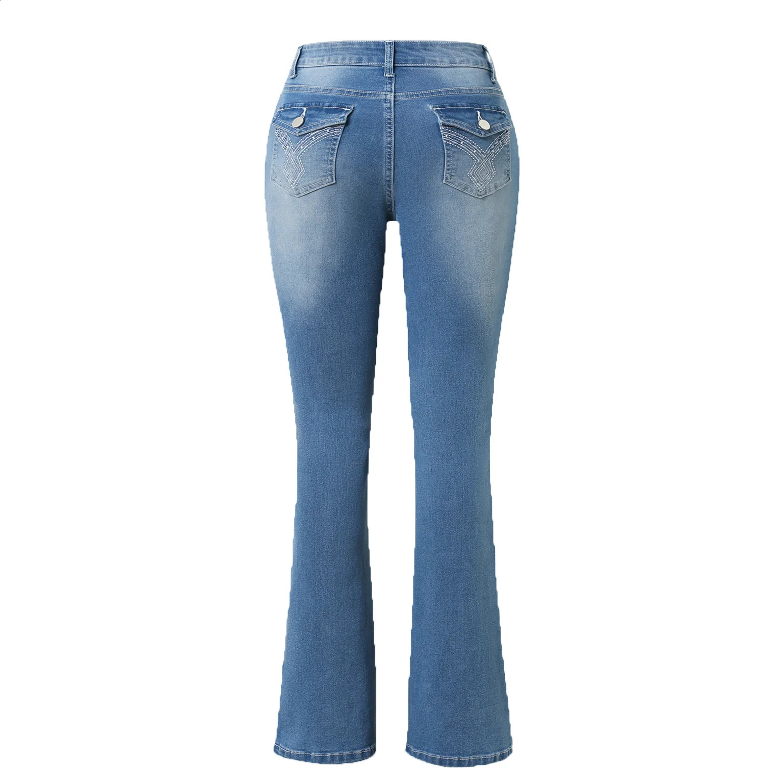Womens Stretch Boot Cut Jeans Slim Fit HipLifting Denim Flared Pants Casual Trousers Z260313