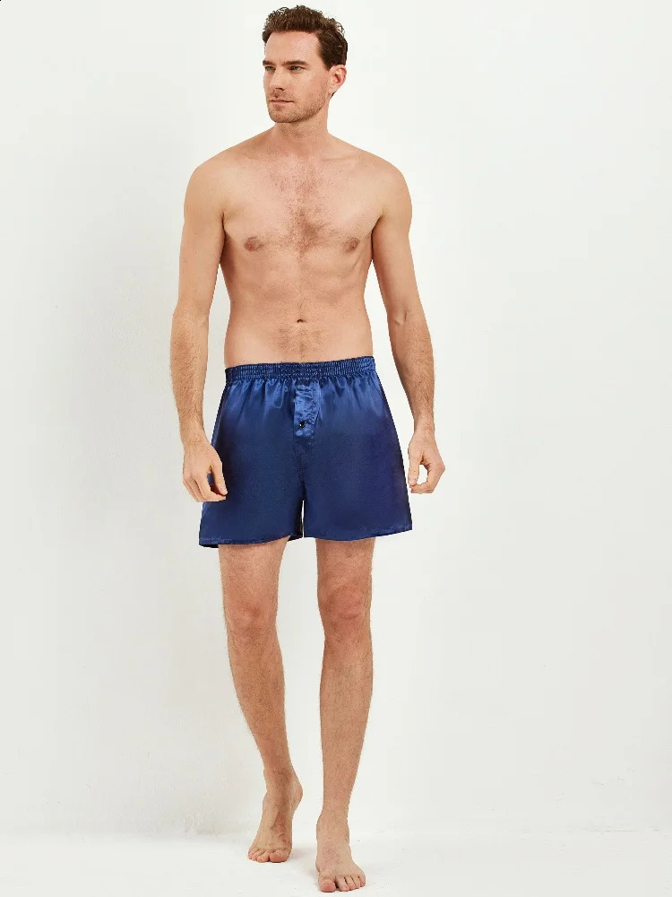 JupiterSecret 3pcs Mens Underwear Satin Casual Boxer Shorts Silk Feeling Sleep with Elastic Waistband and Button 250823
