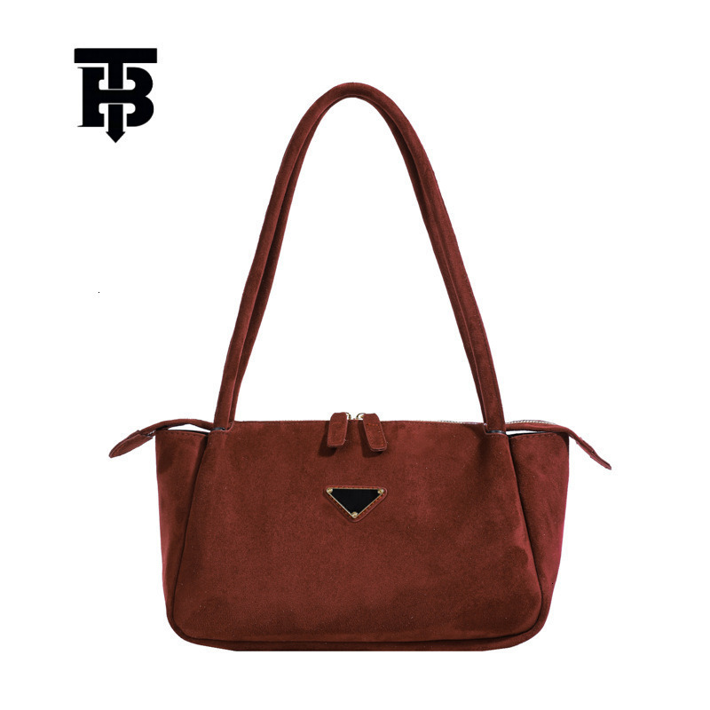 TB BHULAMTE Free Shipping Designer Retro Deerskin Velvet Armpit Tote Luxury Bag Bag Large Capacity Spring Commuting Double Zipper Single Shoulder Wome