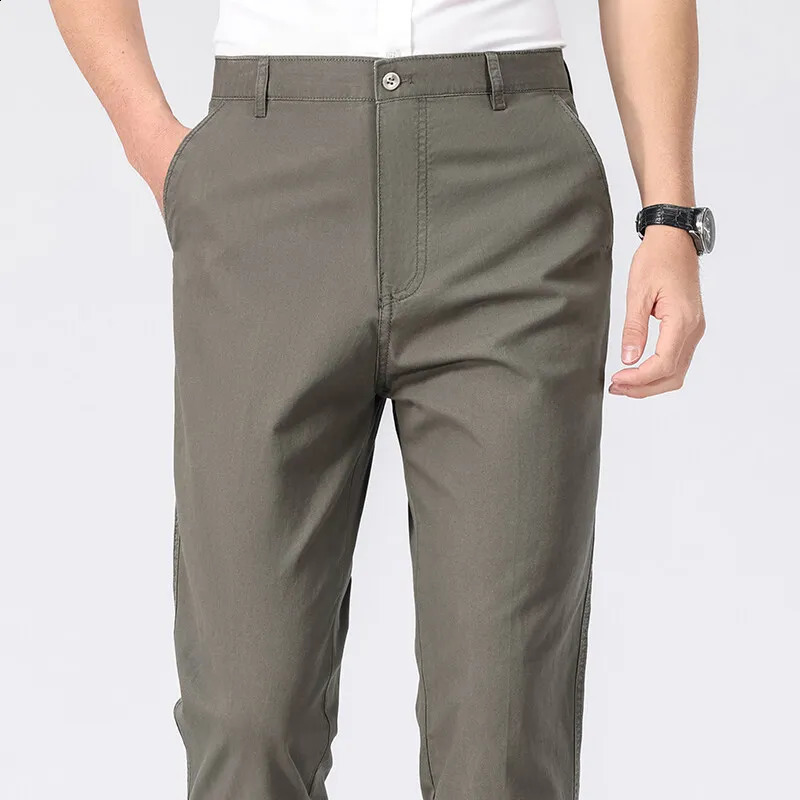 Mens Chino Pants Business Casual Dress Spring Summer Autumn Trousers Lightweight Comfy with Pockets 250823