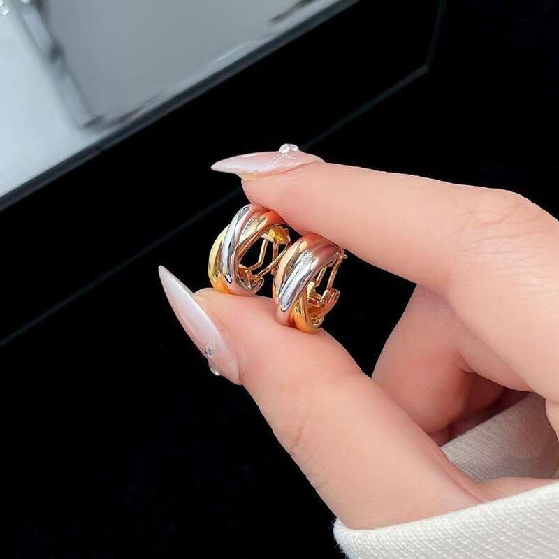 Classic style small letter stud earrings brass girls wedding party daily outfit jewelry women stylish exquisite earrings