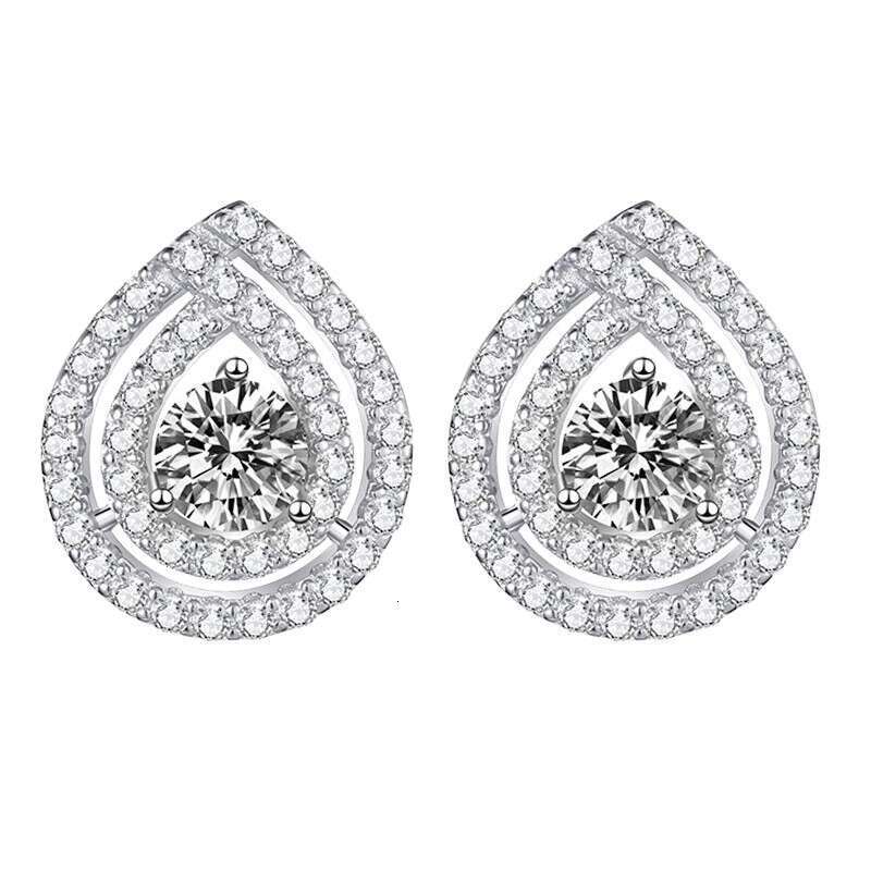Pear-shaped earrings light luxury Classic luxury jewelry Vintage Design Pear Shaped Sier Moissanite Stud Earrings for Women Trendy Anniversary Gift