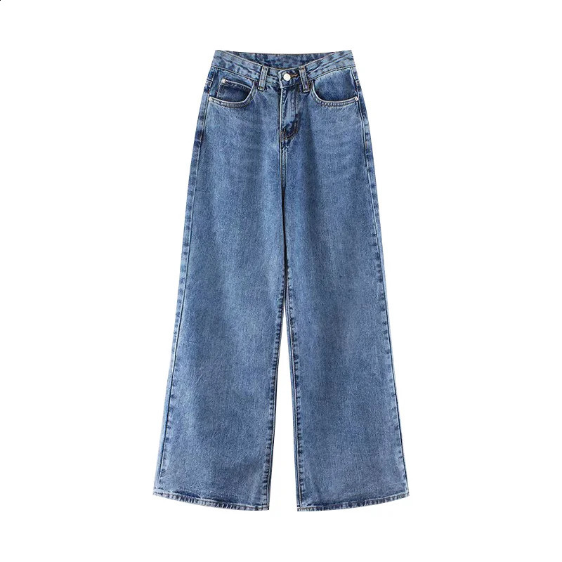 Highwaist Plussize Women Jeans Loose Small Person Straight Crotch Versatile Slimming Trousers Cotton Material Z260313