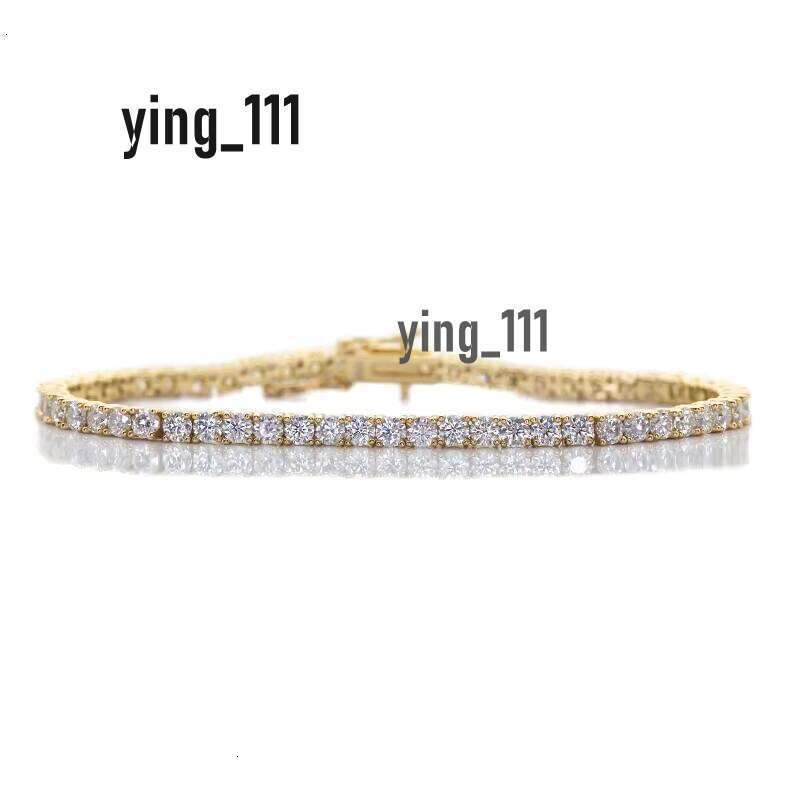 Gold Plated Sterling Sier VVS Real Silicon Stone Tennis Bracelet Fashion Style Gift And Party Comes With Certificate
