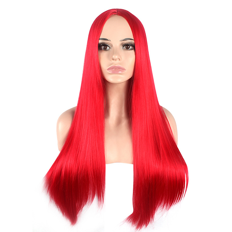 Women's 32" Brazilian Synthetic Straight hair with Full Lace Front and Soft Synthetic Cap j20