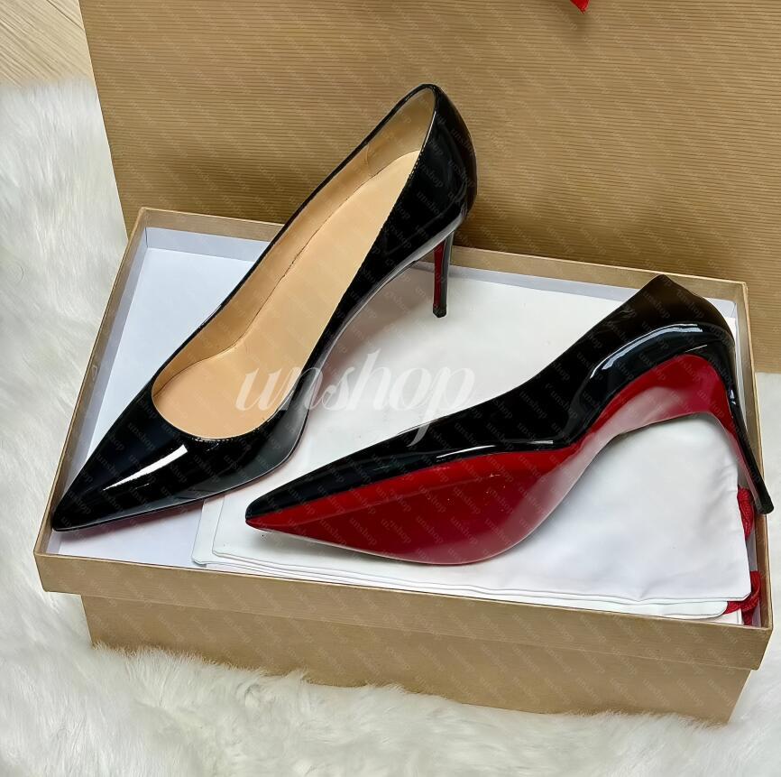 Designer High Heels women sandals slingback heels classic heels Pointed Toes Patent Leather Pumps Dress shoes red heels Stiletto Heel Wedding Party Shoes size 35-43