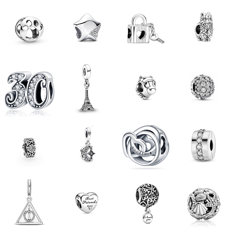 Designer Silver Digital French Eiffel Tower Jewelry Bracelet DIY Hanging Bead Silver S925 Free Shipping