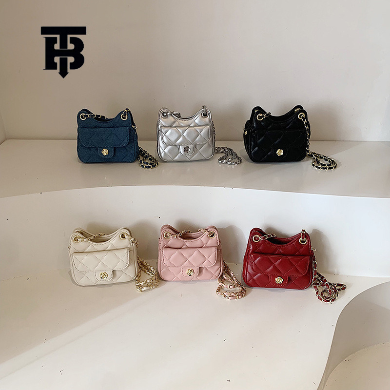 TB BHULAMTE Free Shipping Designer Luxury Women's Diamond Mesh Embroidered Thread Single Crossbody Bag Fashion Chain Bag Versatile Handbag