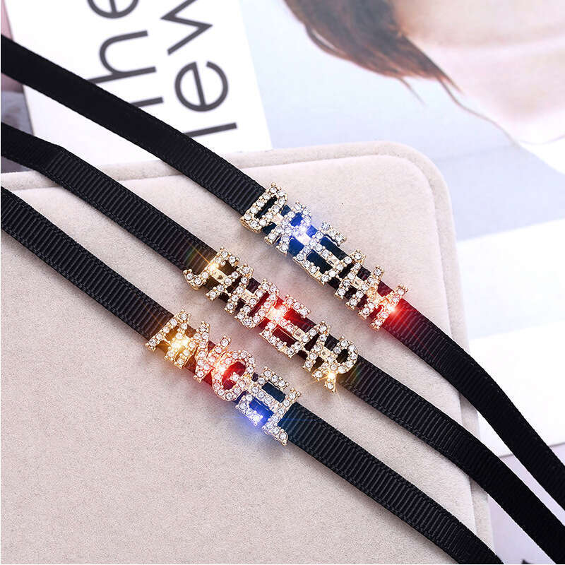 jewelry Clavicle Chain Letter Choker for Women Trendy Cool Collarbone Short Neckband Layered Necklace Fashion Commuter Necklace