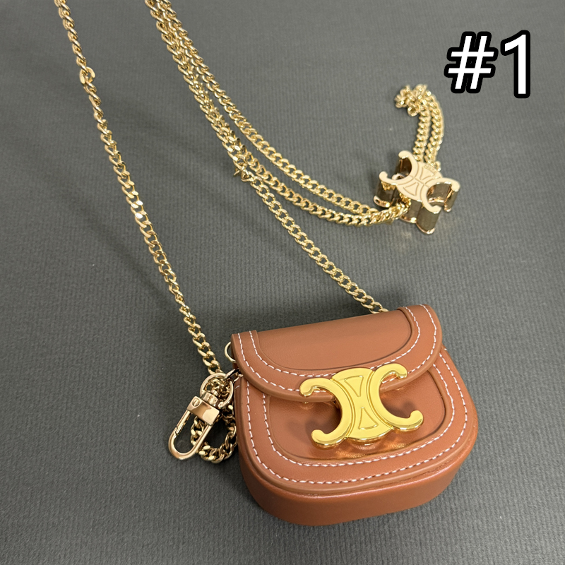 airpods Cases For Airpods Pro 2nd Metal triangle letter earphone Cover Apple Airpods 4 3 2 Cover Earphones Hard Protective Case with long chain