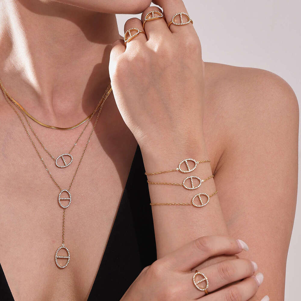 Fashion Love Pendant Gold Chains Choker Women Jewelry Wedding Party Gift New Style Stainless Steel Sliver Necklace