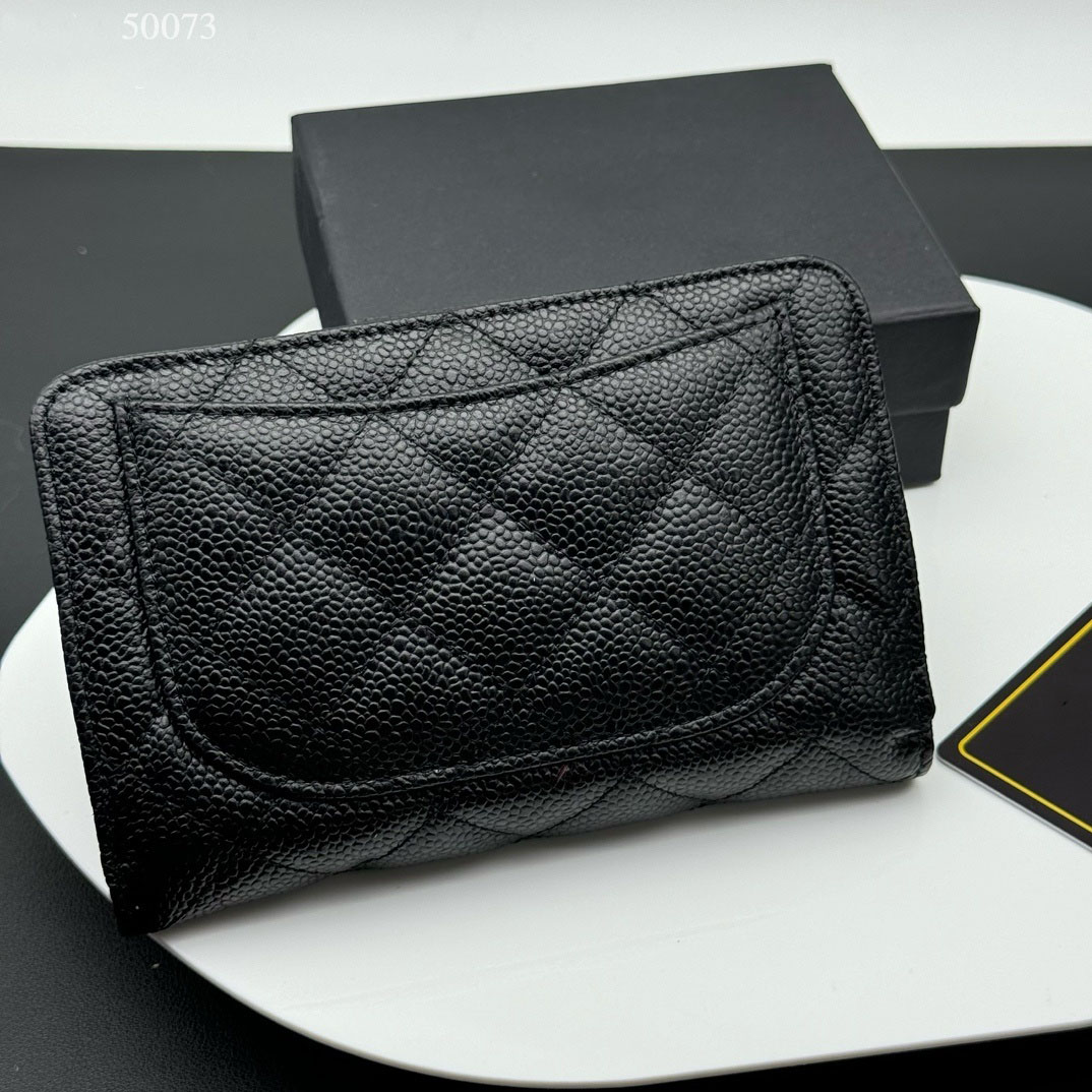 2026 New Designer bag chain wallet Classic caviar style Fashion Upgraded magnetic hardware Retro womens wallets Sheepskin Coin Purse