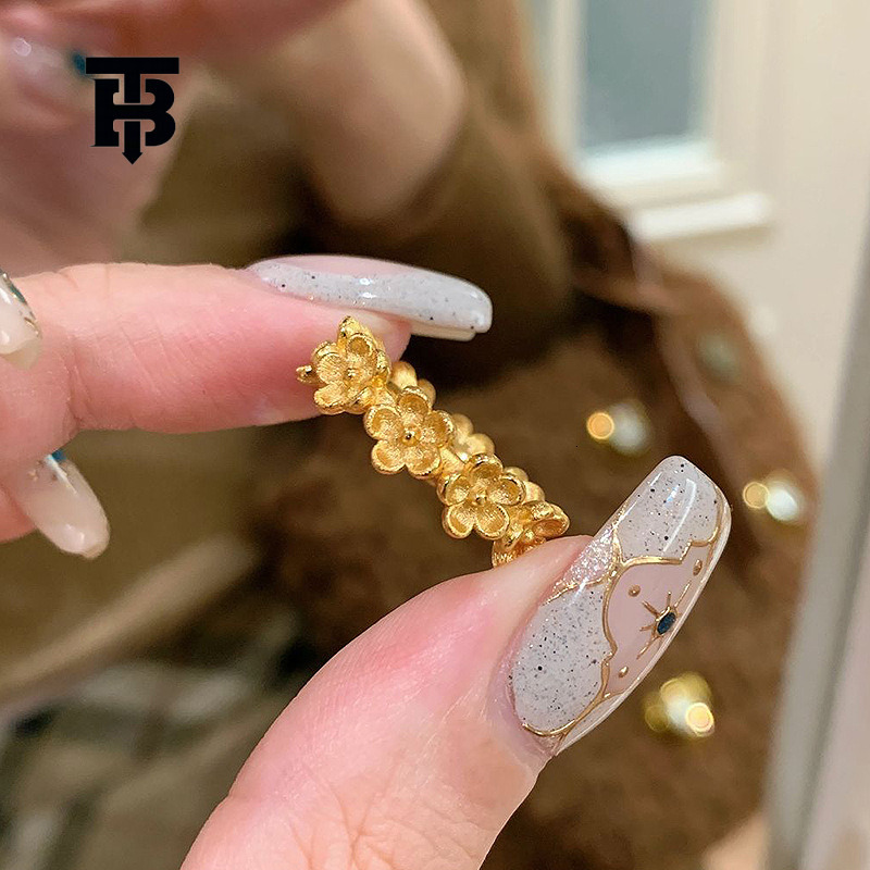TB BHULAMTE Retro Heavy Duty Craft Flower Women's Fashion Ring New Drawing Craft Designer Accessories Luxury Temperament Jewelry Free Shipping
